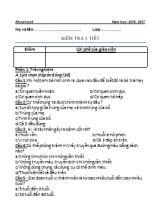 Đề kiểm tra một tiết môn Khoa học lớp 5 - Năm học 2016-2017